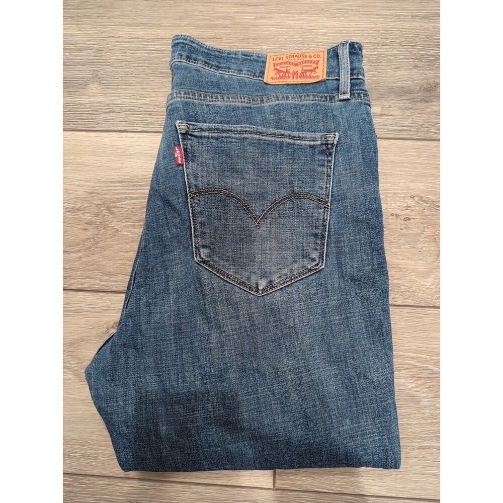 LEVI'S WOMENS 725 jeans 32x32 BLUE HIGH RISE BOOTCUT STRETCH POCKET EUC